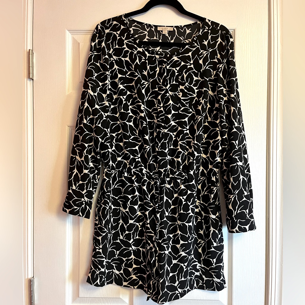 Patterned Button-Up Romper